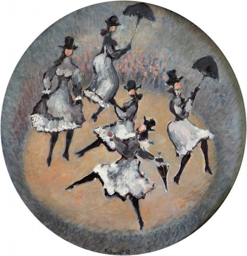 La danse des parapluies - 1962, huile sur toile, collection particulière